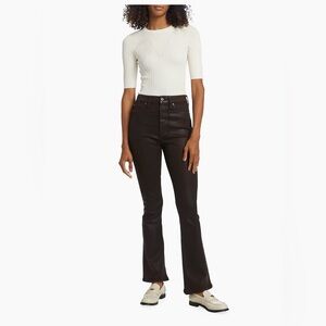 NWT For All Mankind Ultra Hr Skinny Boot Coated Jeans